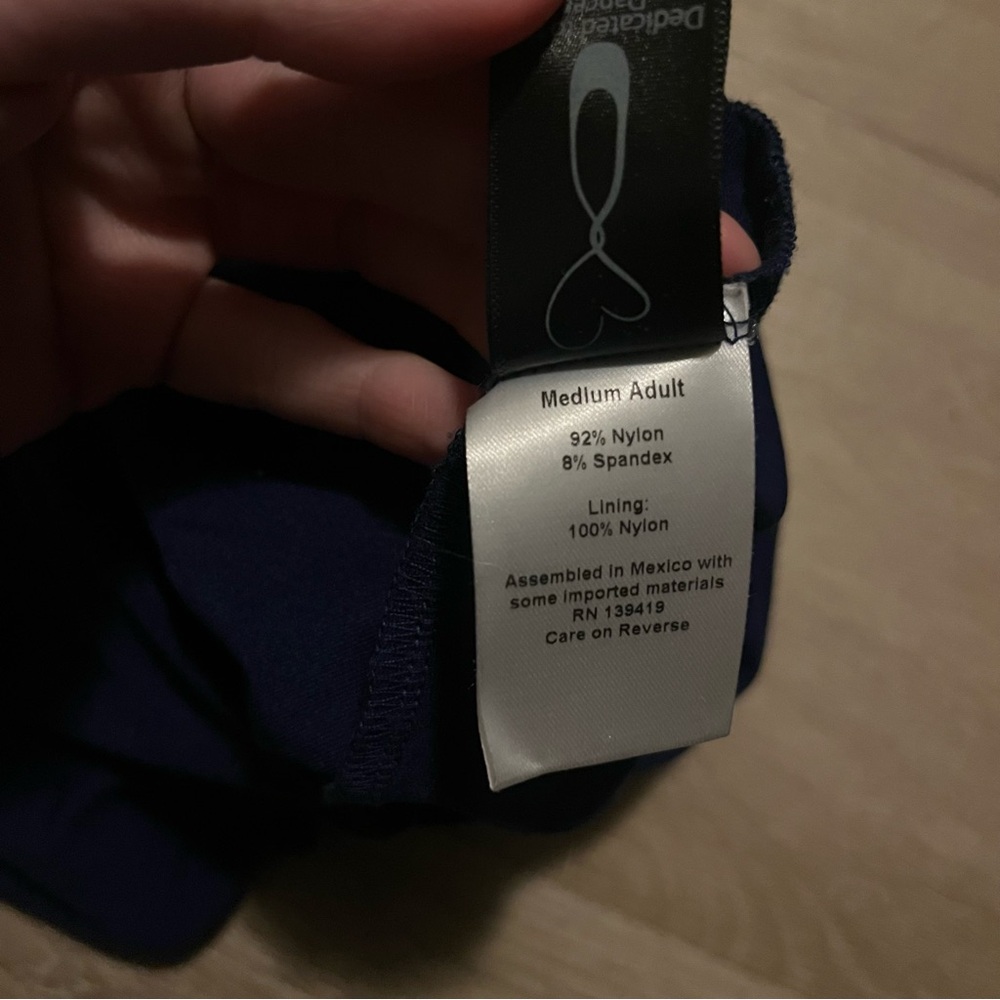 NWOT Suffolk Bateau Neck Leotard with Low Pinch Back, Sapphire/Navy | Medium - Picture 8 of 10